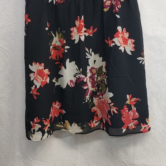 NWT Ann Taylor Loft Petite Black Floral Dress 2P - Picture 7 of 11